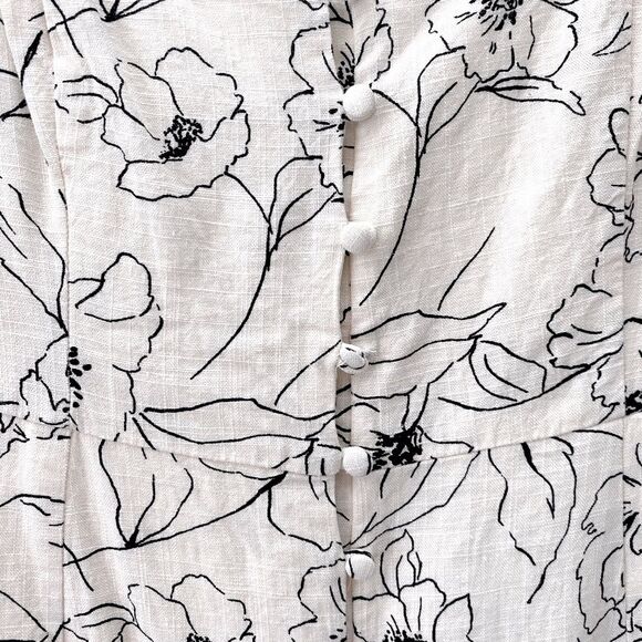 LUSH Puff Sleeve Floral Babydoll Dress Sz Small Sweetheart Button Front Milkmaid - Picture 5 of 13